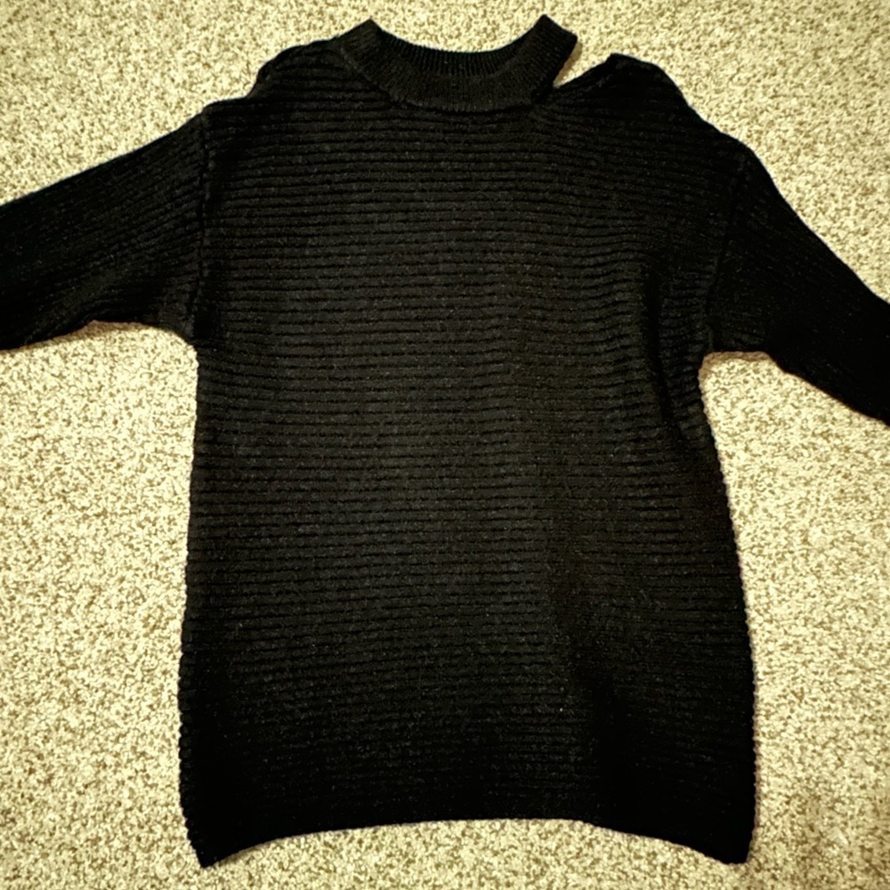 Black Cutout Sweater